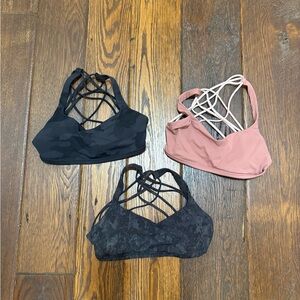 Lululemon Athletica Black and Pink Strappy Bra